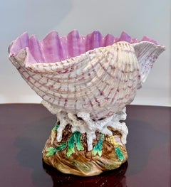 19th Century English Majolica George Jones Shell Centerpiece Jardinière