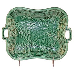 Antique 19th Century English Majolica Handled Dish