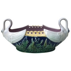 19th Century English Majolica Jardiniere Adams & Bromley