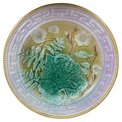 19th Century English Majolica Leaves Plate