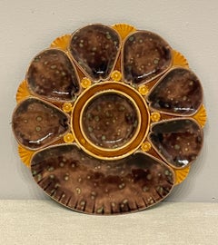 19th Century English Majolica Oyster Plate