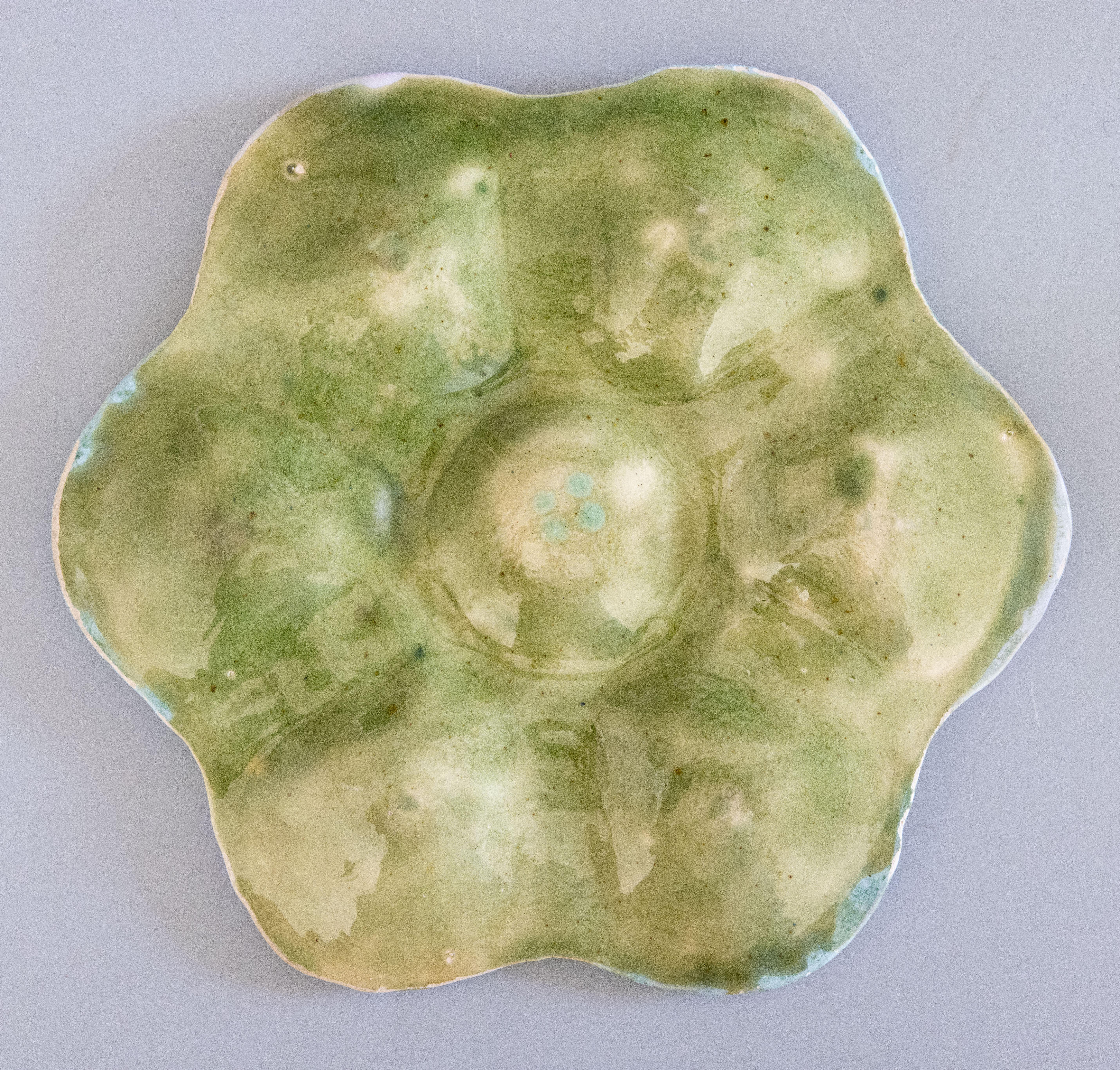 19th Century English Majolica Oyster Plate 1
