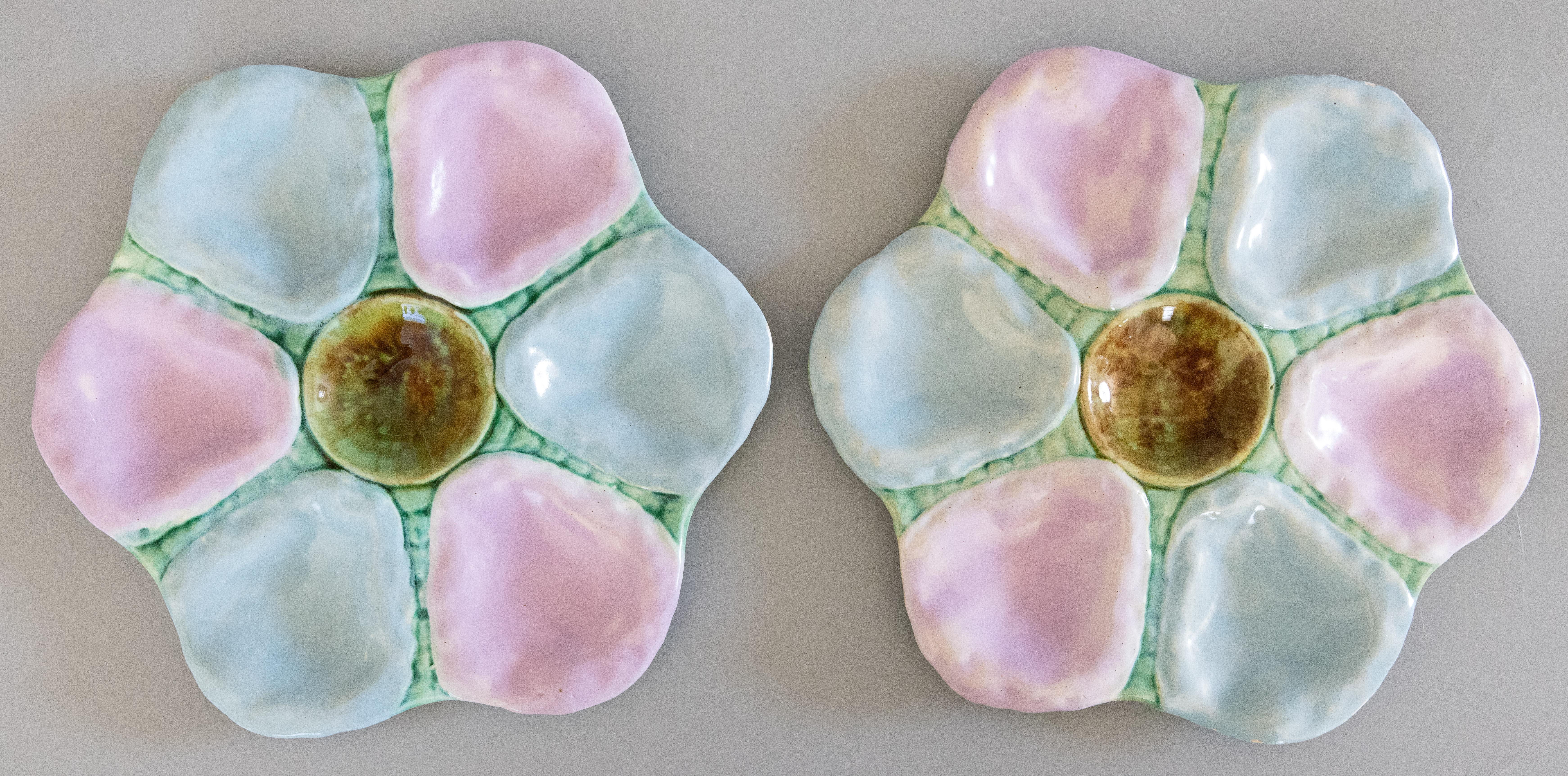 19th Century English Majolica Oyster Plate For Sale 2