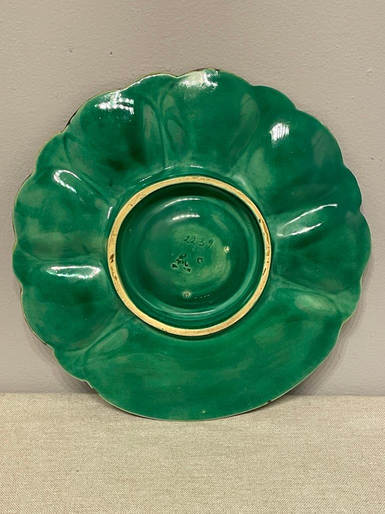19th Century English Majolica Oyster Plate For Sale 1