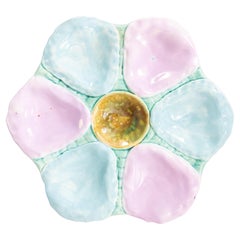 19th Century English Majolica Oyster Plate