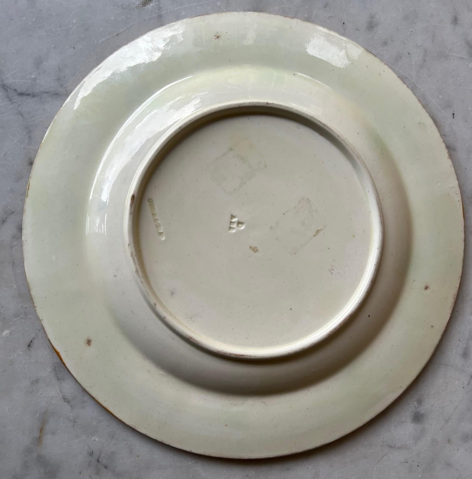 Ceramic 19th Century English Majolica Plate by Wedgwood, circa 1875 For Sale