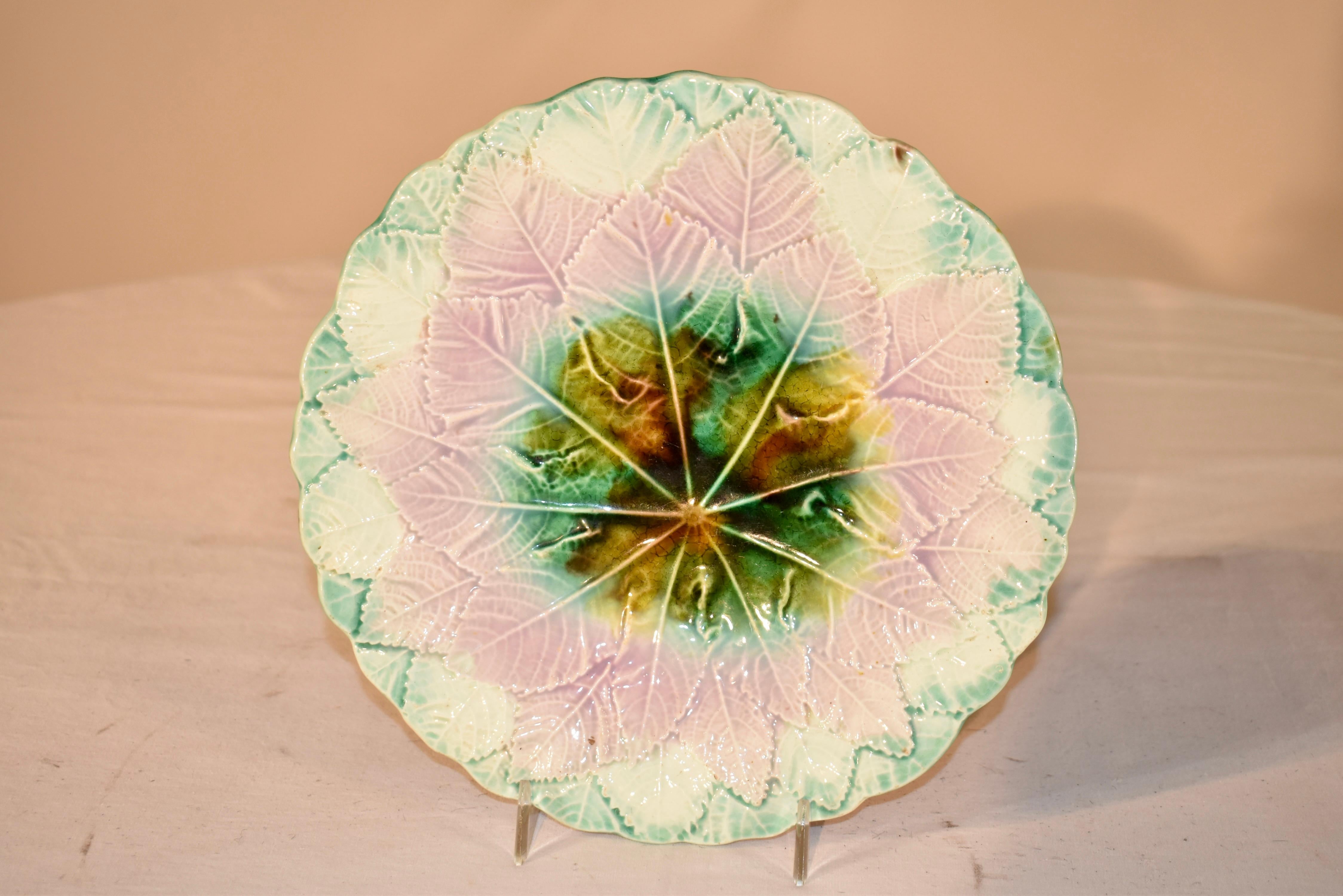 Glazed 19th Century English Majolica Plate