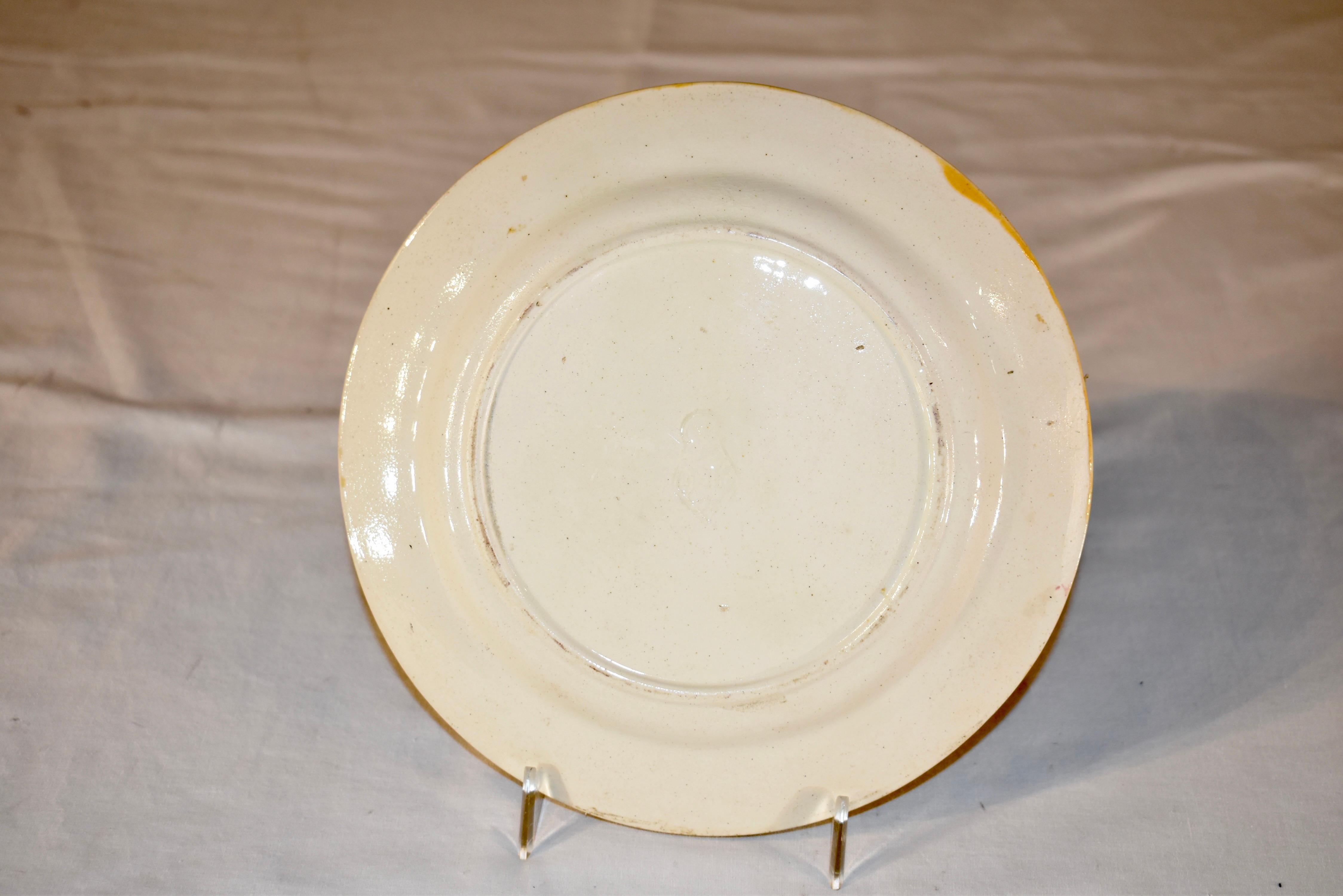 Glazed 19th Century English Majolica Plate For Sale