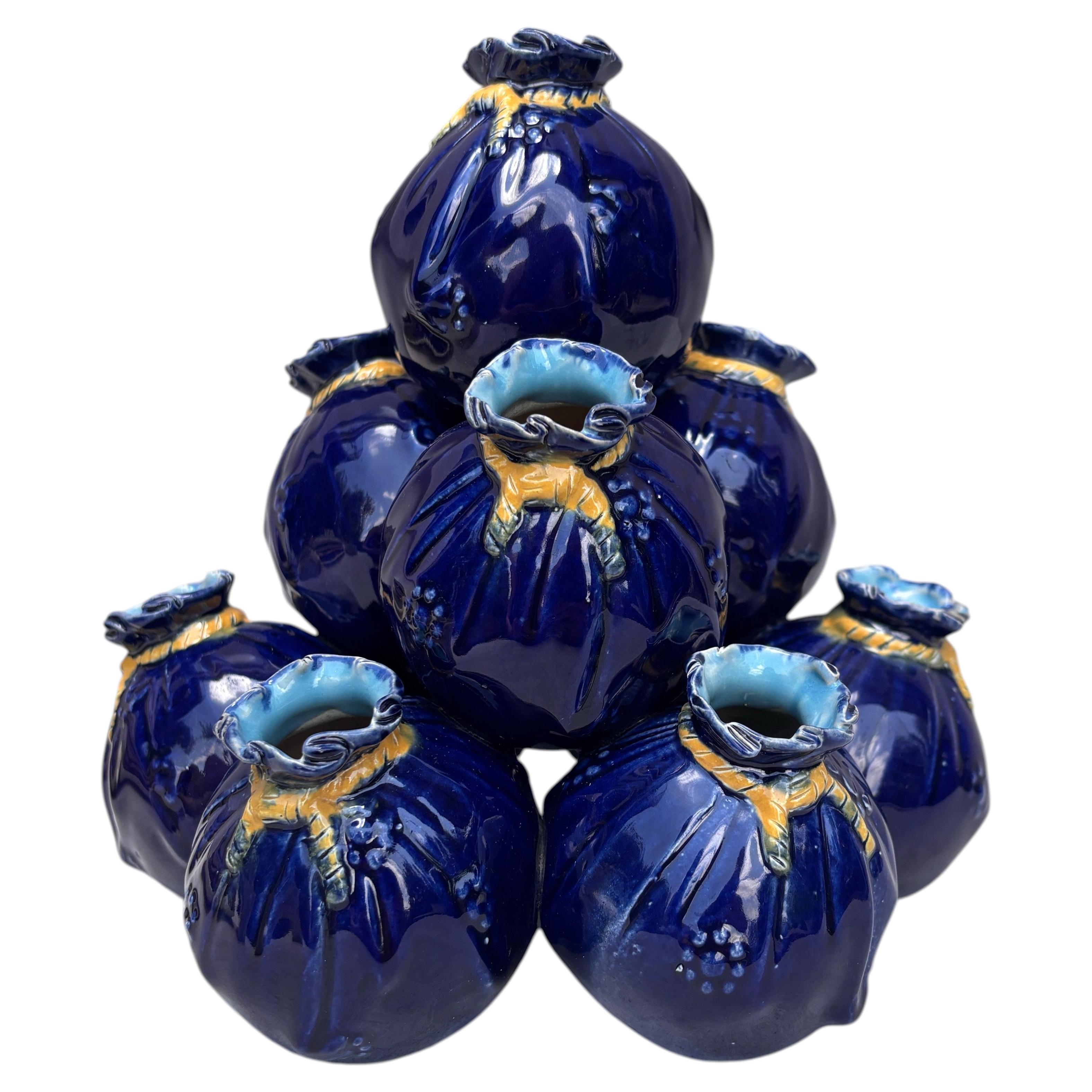 Englische Majolika-Sackvase aus dem 19. Jahrhundert, Blumenhalter, T.C. Brown Westhead Moore