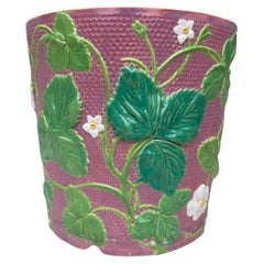 19th Century English Majolica Strawberries Jardiniere Minton