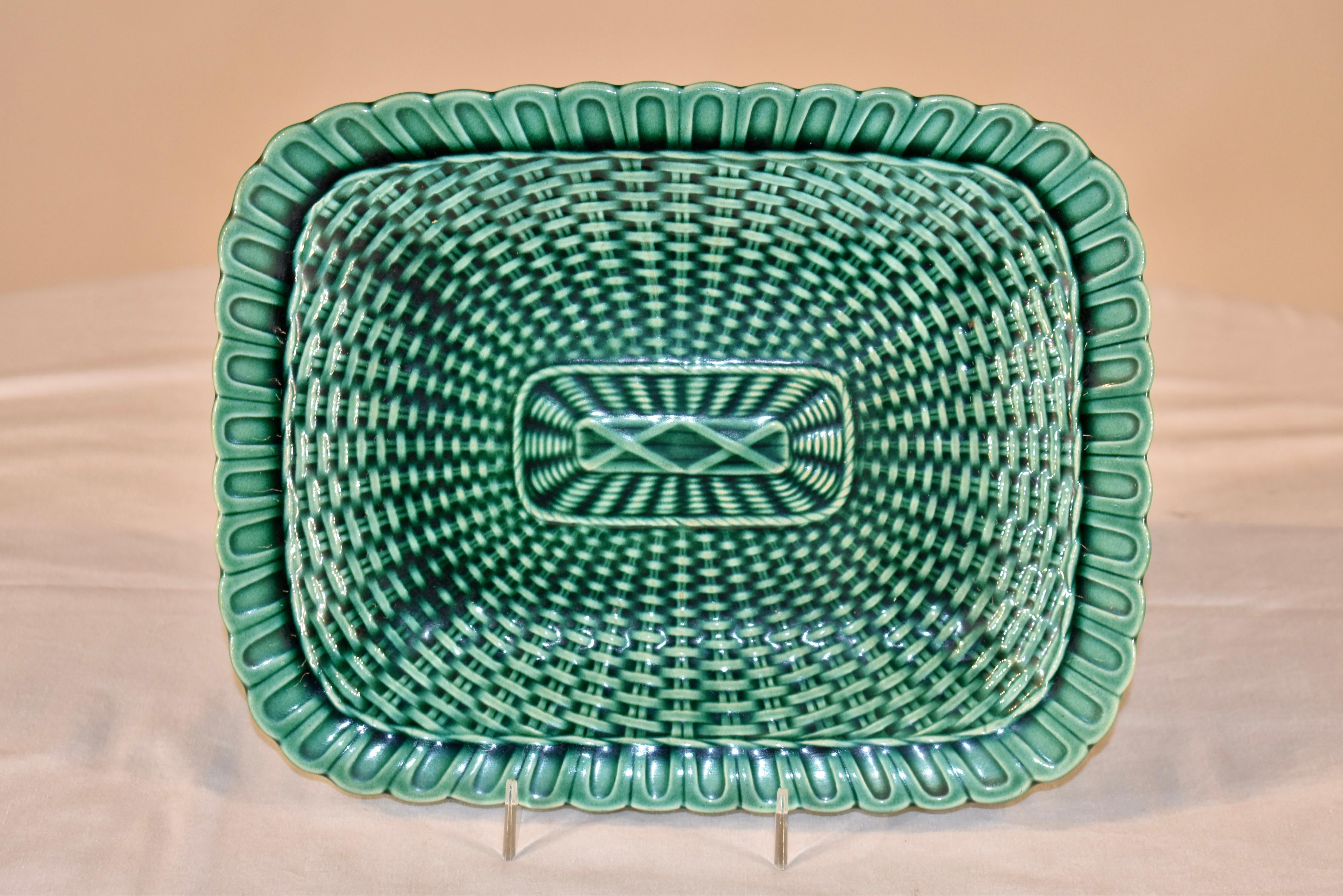 Glazed 19th Century English Majolica Tray