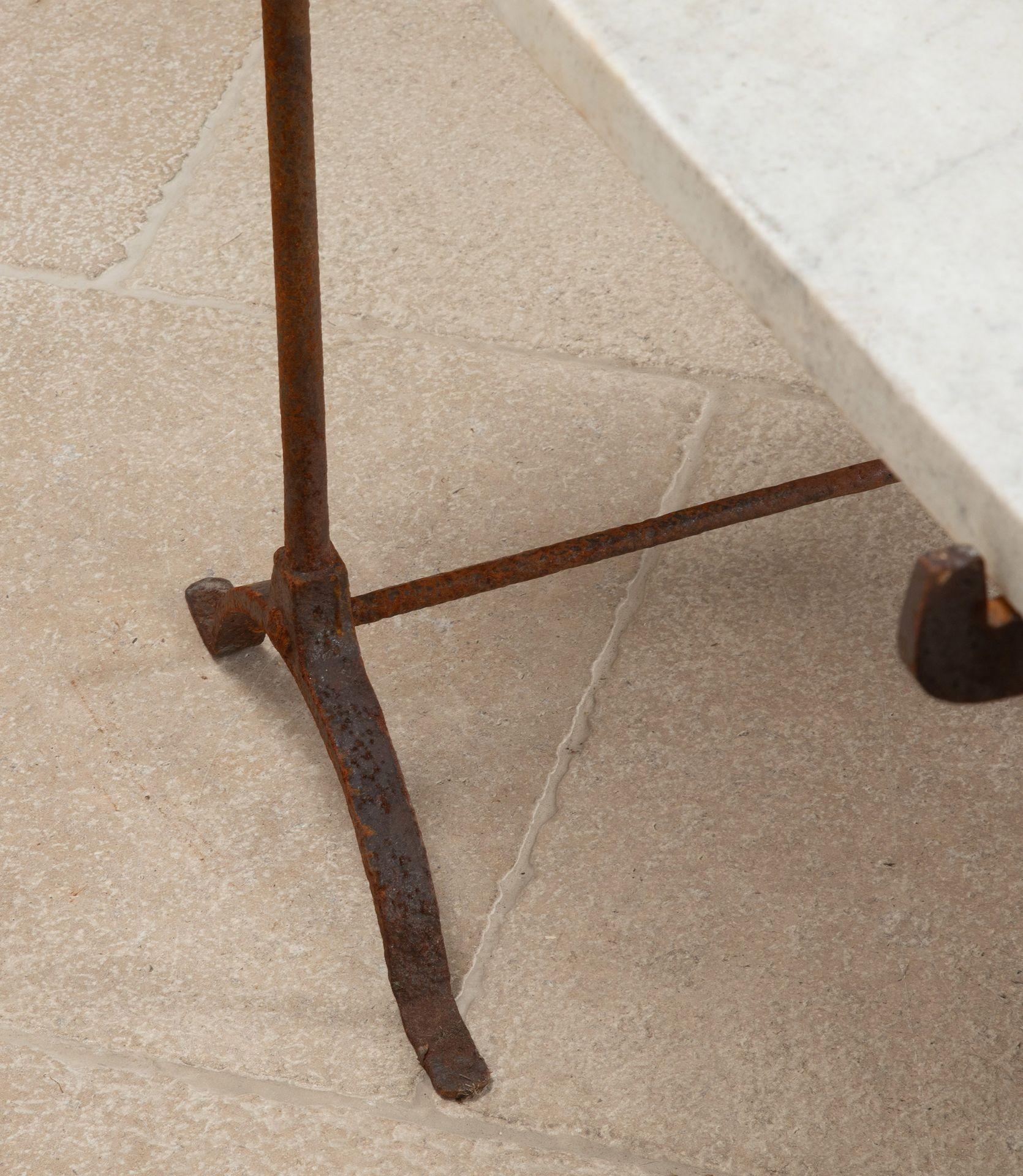 19th Century English Marble Table on Iron Trestle Base For Sale 7