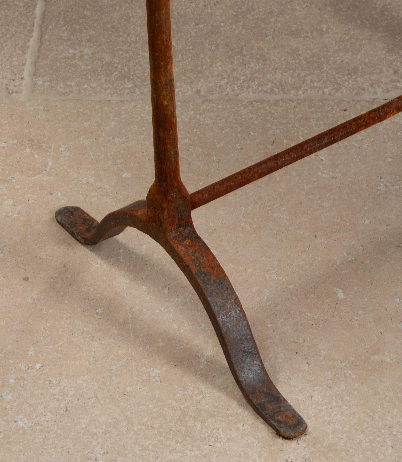 19th Century English Marble Table on Iron Trestle Base For Sale 8