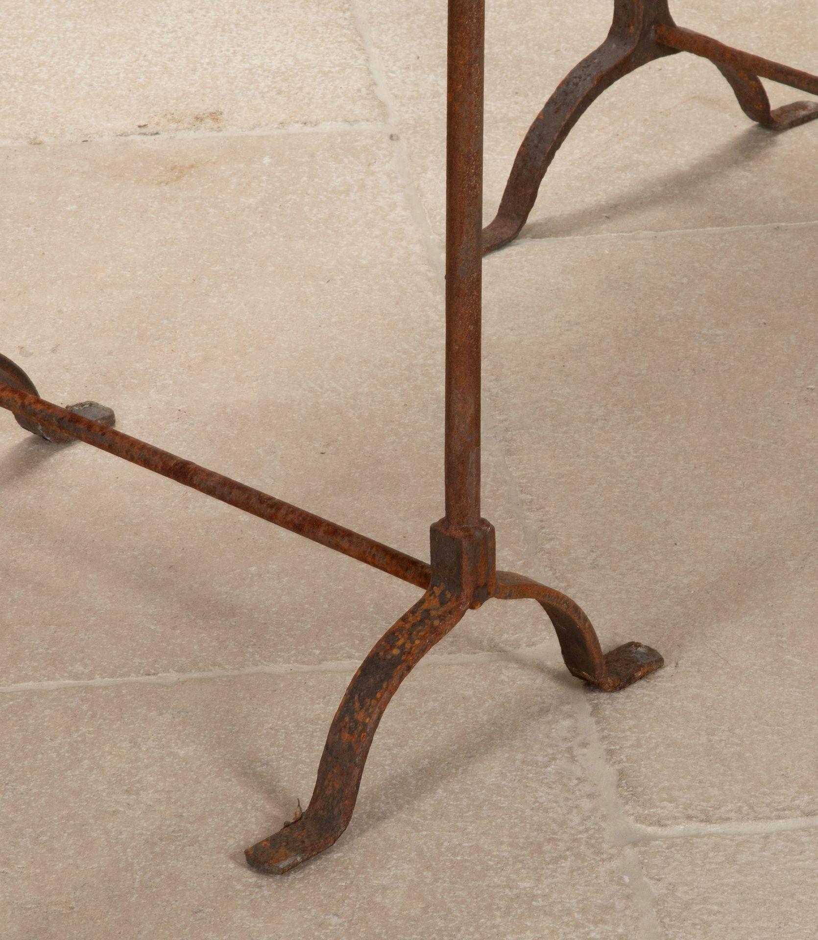 19th Century English Marble Table on Iron Trestle Base For Sale 9