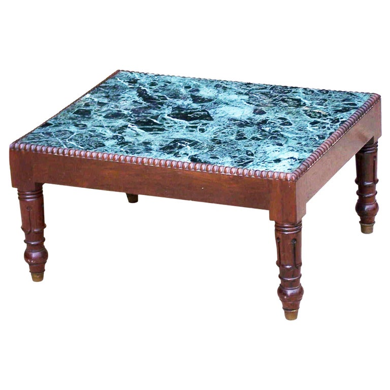 19th Century English Marble-Top Coffee Table For Sale