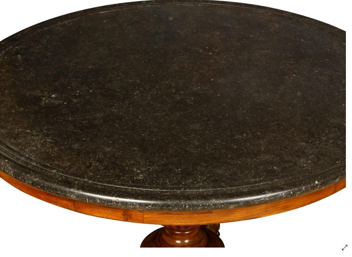 19th Century English Marble-Topped Pedestal Table In Good Condition For Sale In Locust Valley, NY