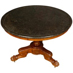 Antique 19th Century English Marble-Topped Pedestal Table