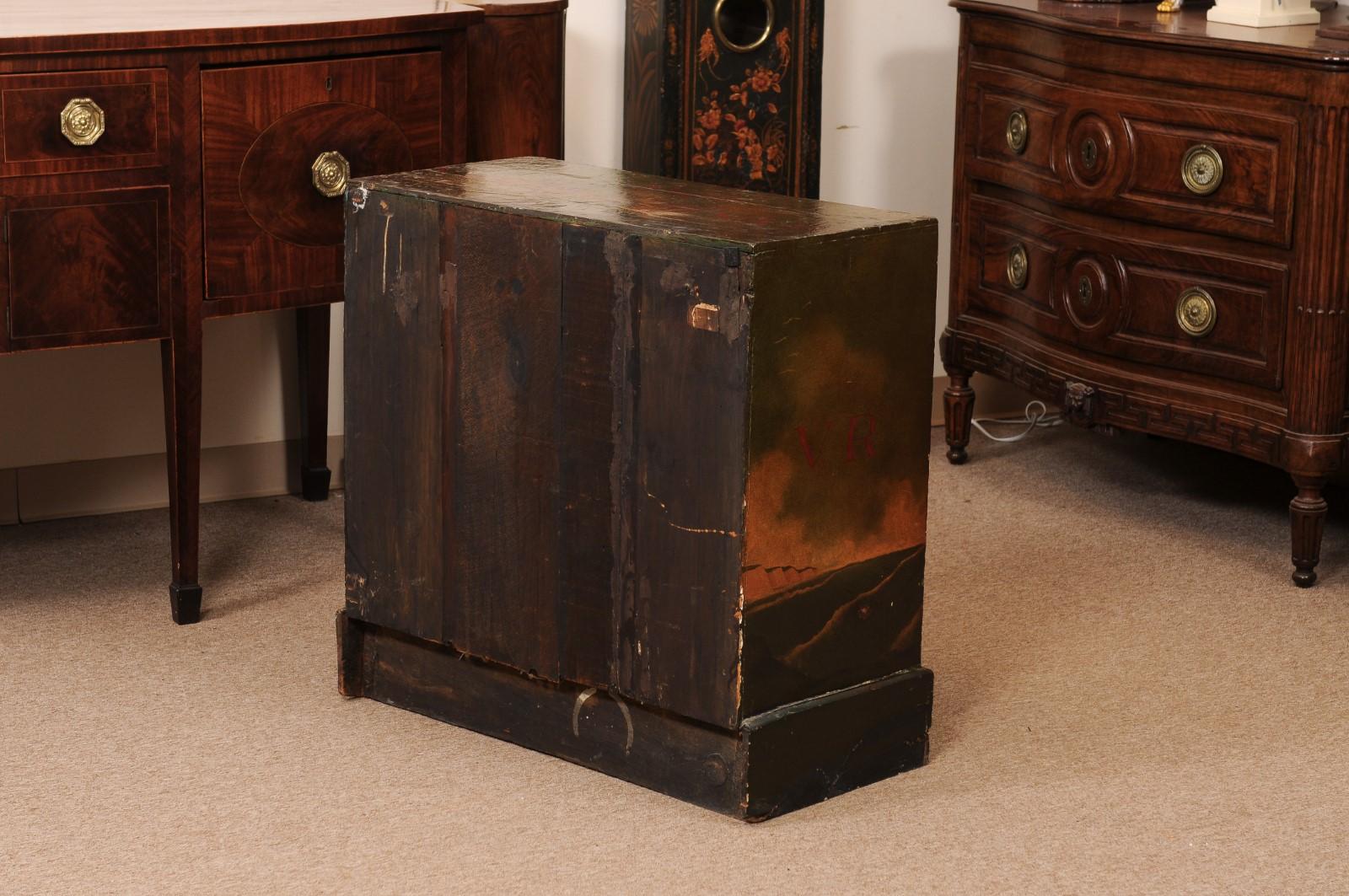 19th Century English Maritime Painted Chest with Sailors & 3 Drawers For Sale 4