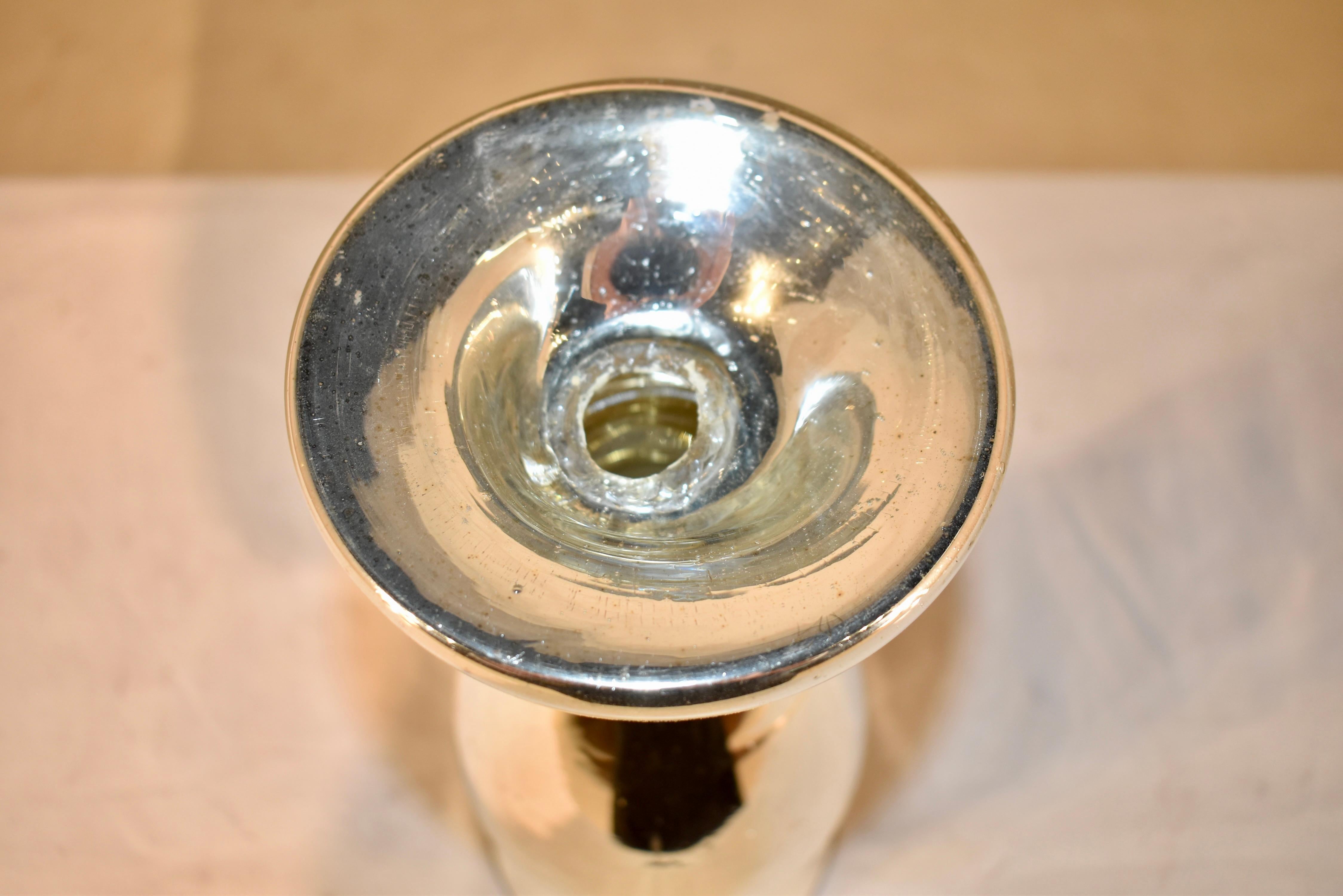 Englischer Kerzenständer aus Mercury-Glas aus dem 19. Jahrhundert (Viktorianisch) im Angebot