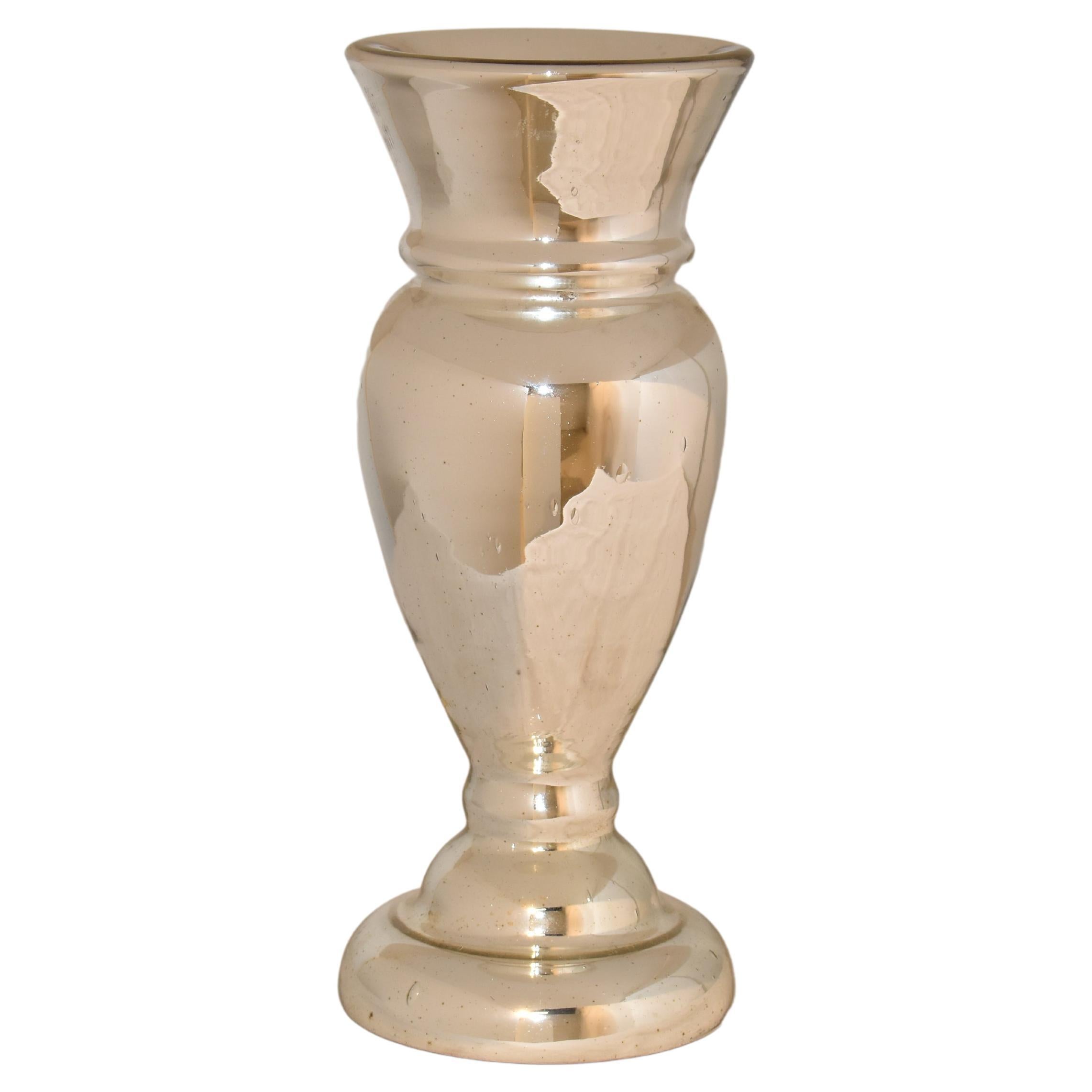 19th Century English Mercury Glass Candle Holder