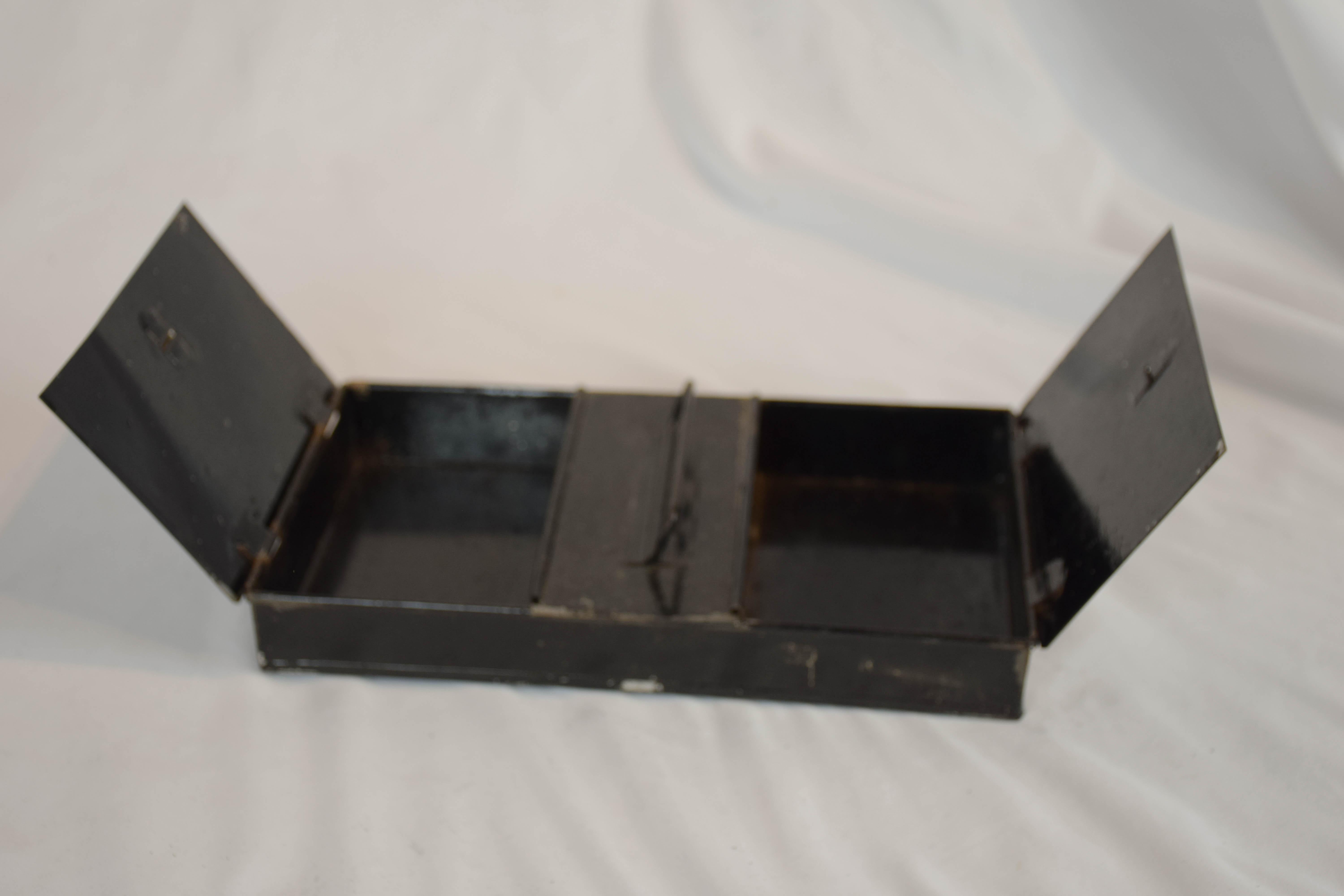 19th Century English Metal Cash Box 2