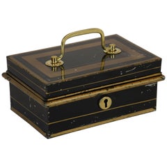 19th Century English Metal Cash Box