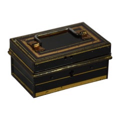 19th Century English Metal Cash Box