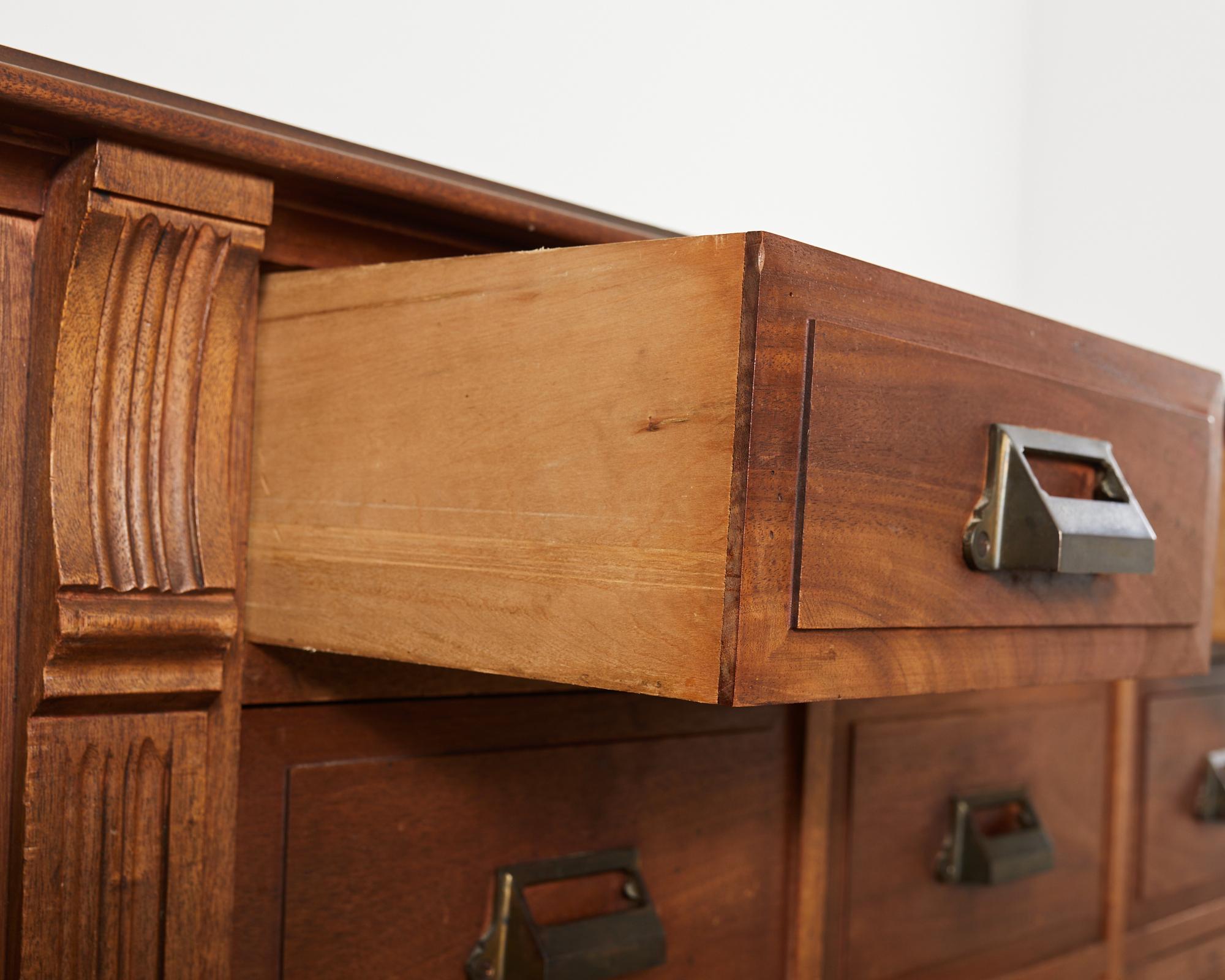19th Century English Millinery Haberdashery Hardwood Apothecary Cabinet  For Sale 2