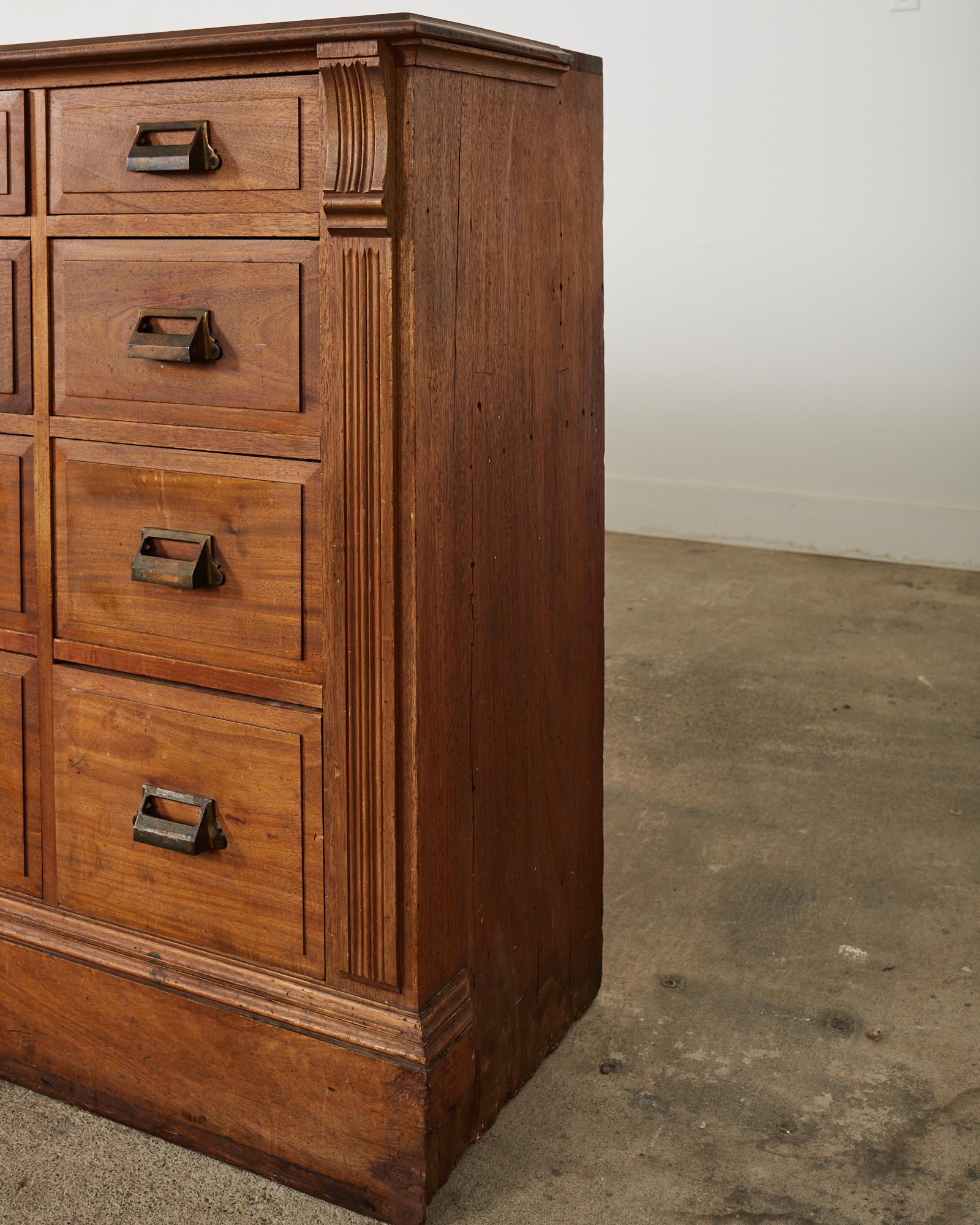 19th Century English Millinery Haberdashery Hardwood Apothecary Cabinet  For Sale 8