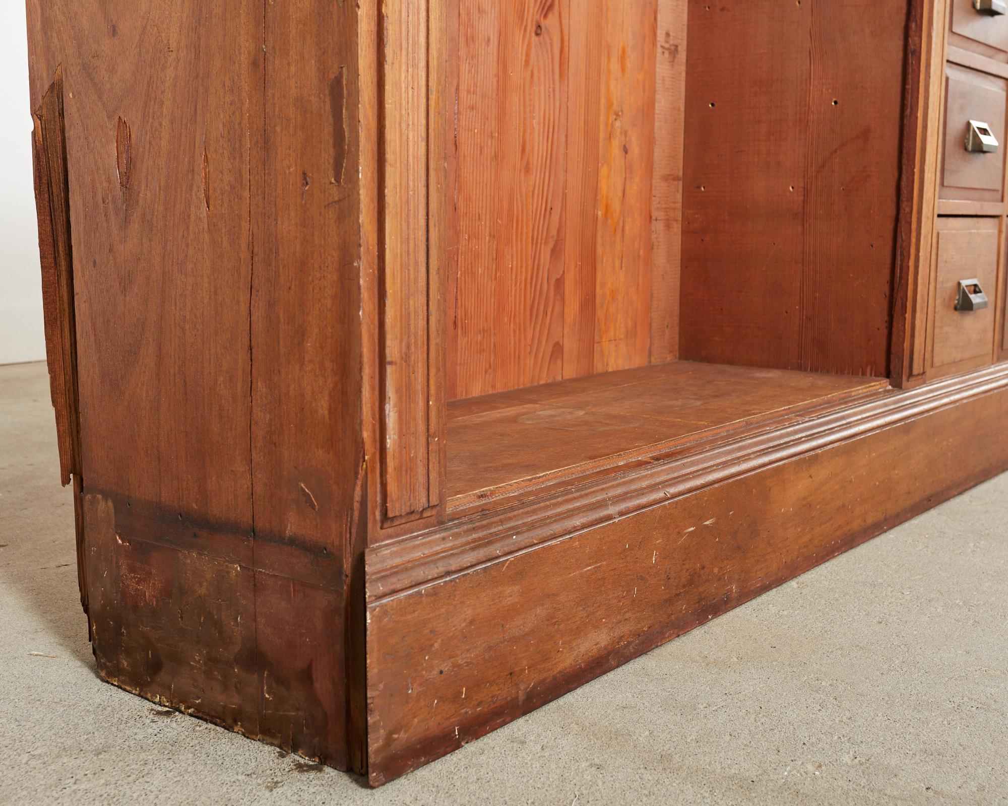 19th Century English Millinery Haberdashery Hardwood Apothecary Cabinet  For Sale 9