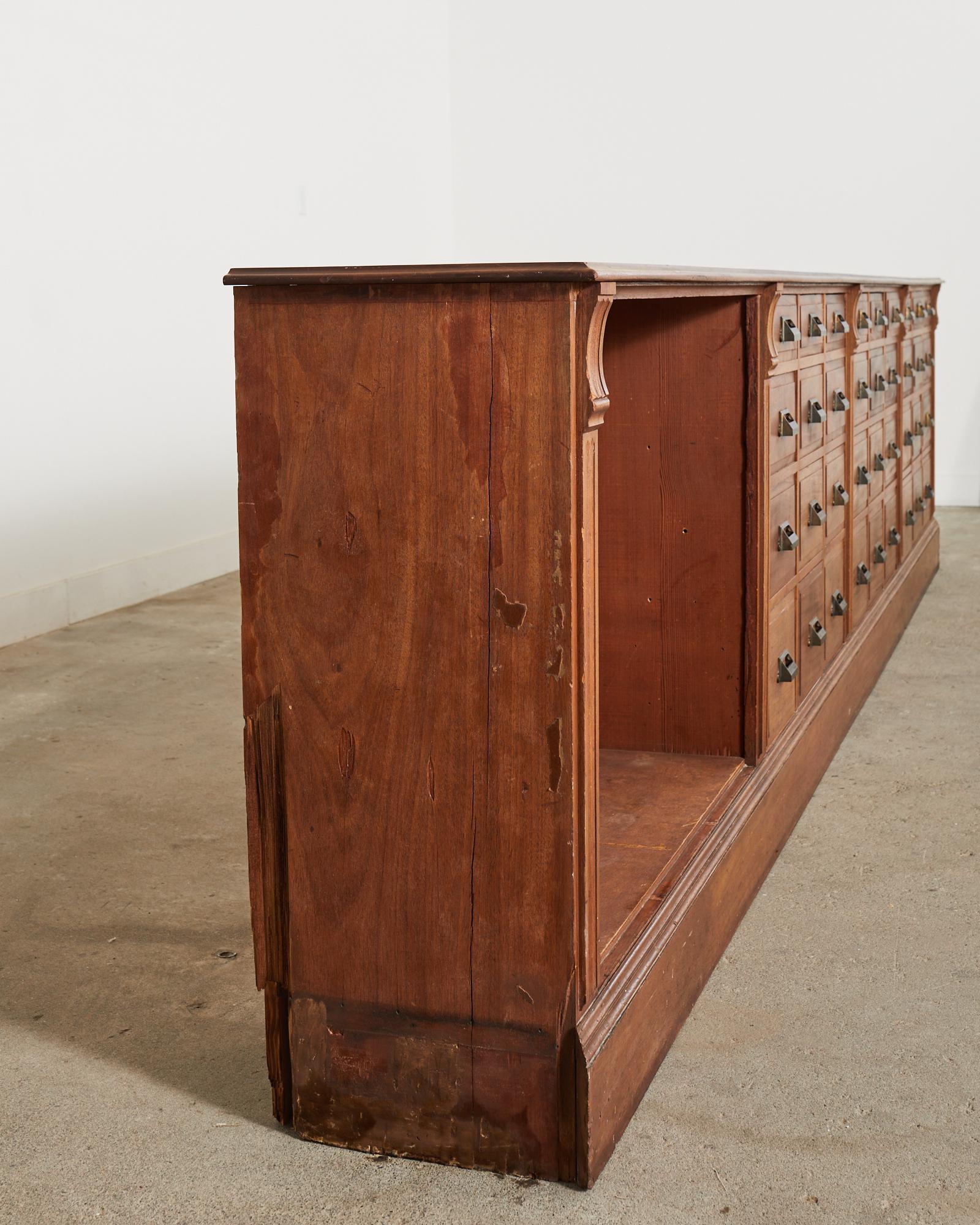 19th Century English Millinery Haberdashery Hardwood Apothecary Cabinet  For Sale 10