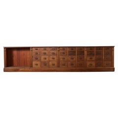 19th Century English Millinery Haberdashery Hardwood Apothecary Cabinet