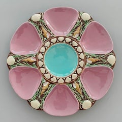Piatto da ostrica in maiolica inglese del XIX secolo di Minton