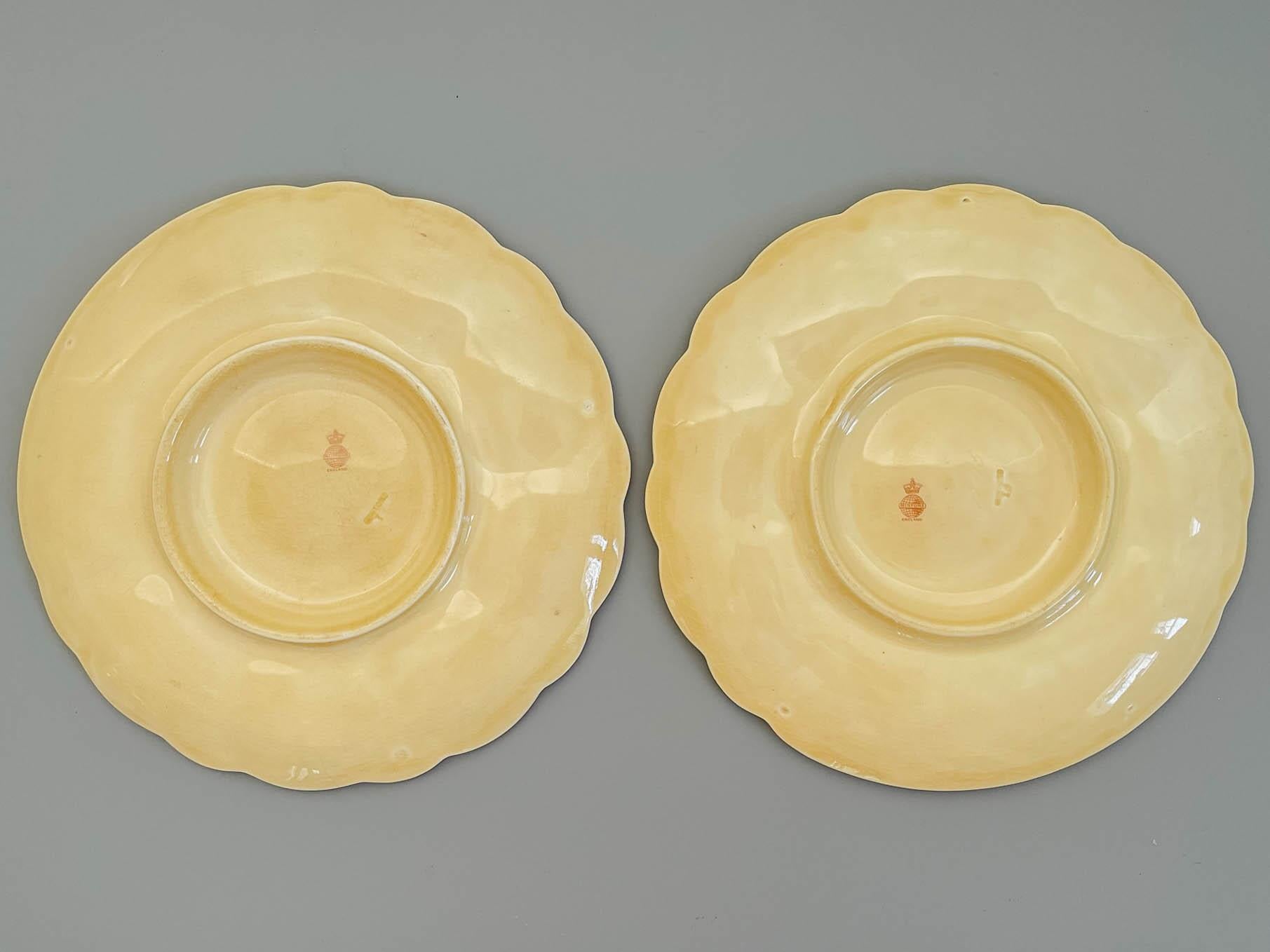 19. Jahrhundert Englisch Minton Majolika Austern Teller Paar (Handgefertigt) im Angebot