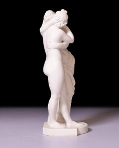 19th Century English Minton Parian Group of Cupid & Psyche by H. Bourne