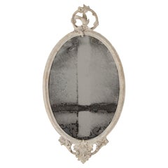 Antique 19th Century English Mirror with Song Bird Scrolled Crest