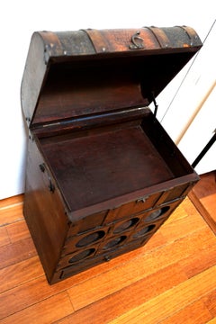 19th Century English Mounted Pine Cellarette Wine Cabinet