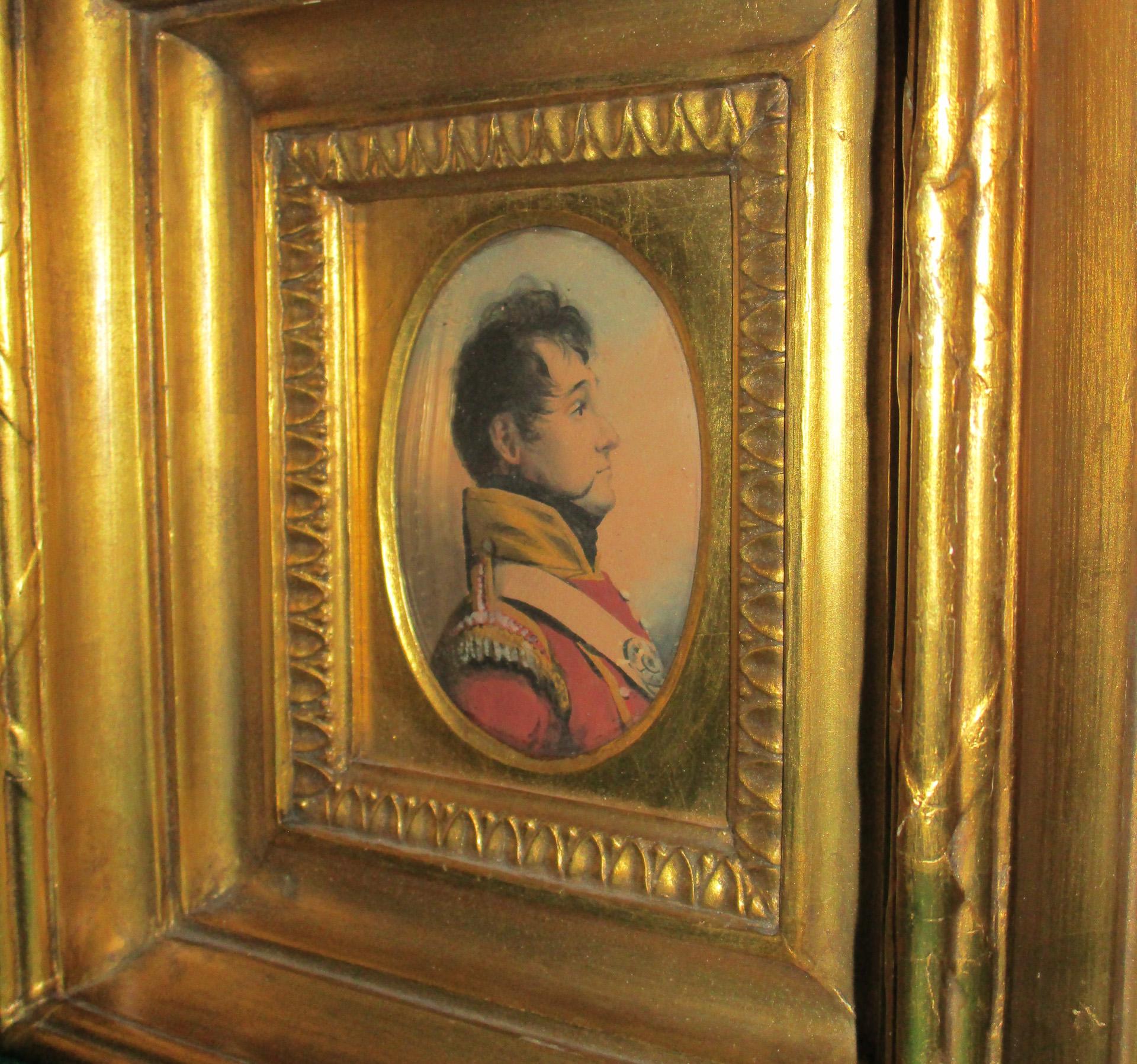 19th Century English Napoleonic War Soldier Original Watercolor in Period Frame In Good Condition In Savannah, GA