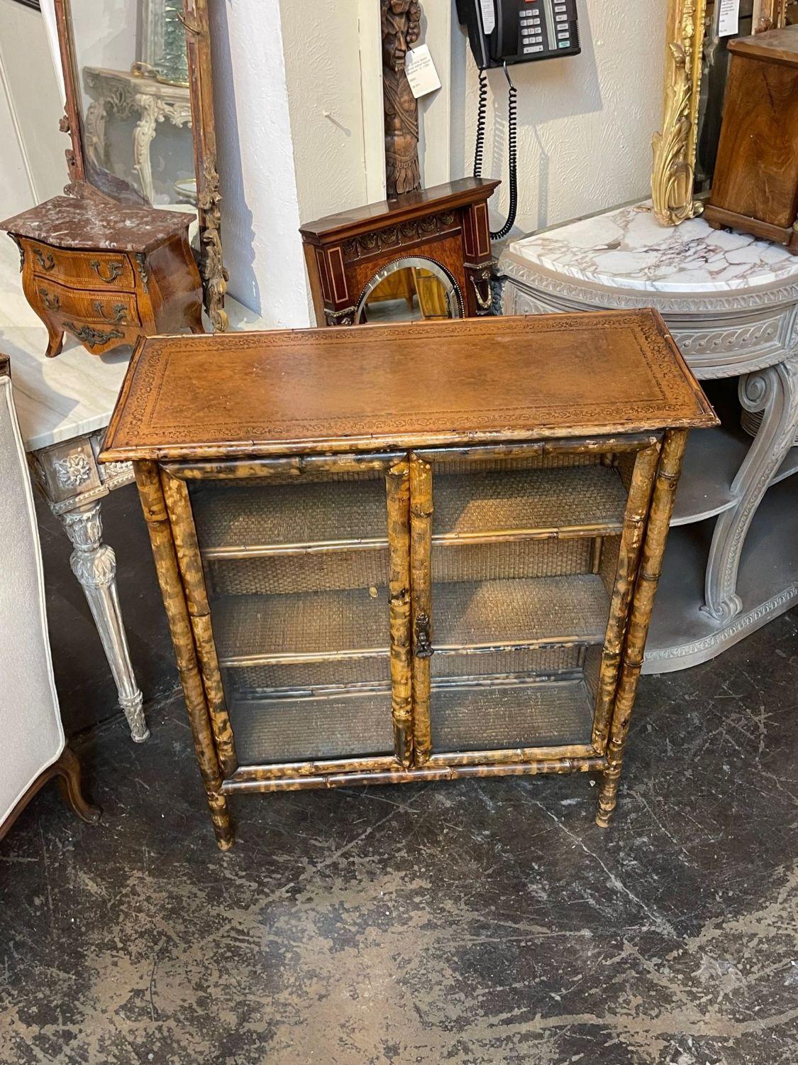 narrow antique cabinet
