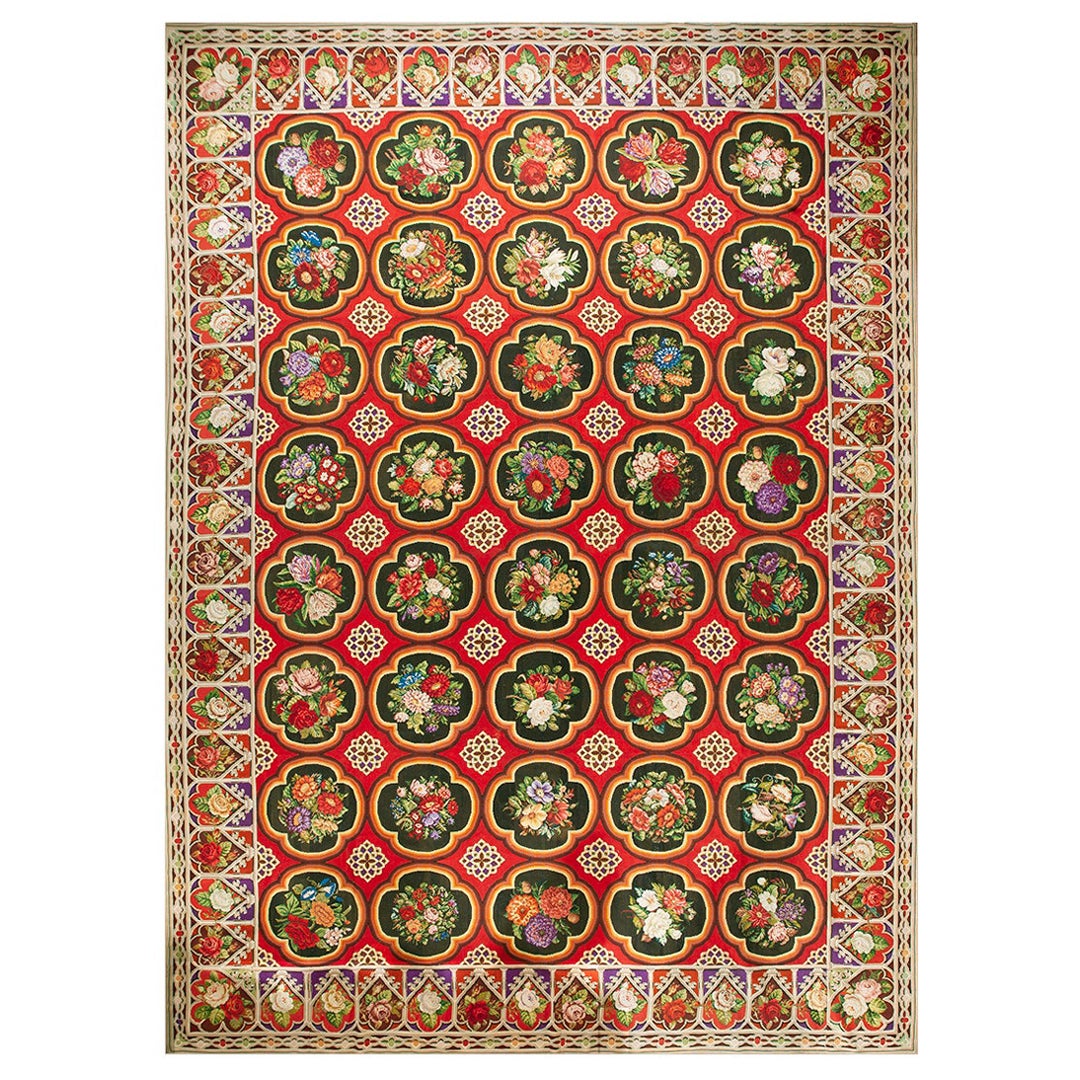 Tapis à l'aiguille anglais du 19ème siècle ( 12' x 17' - 366 x 518 )
