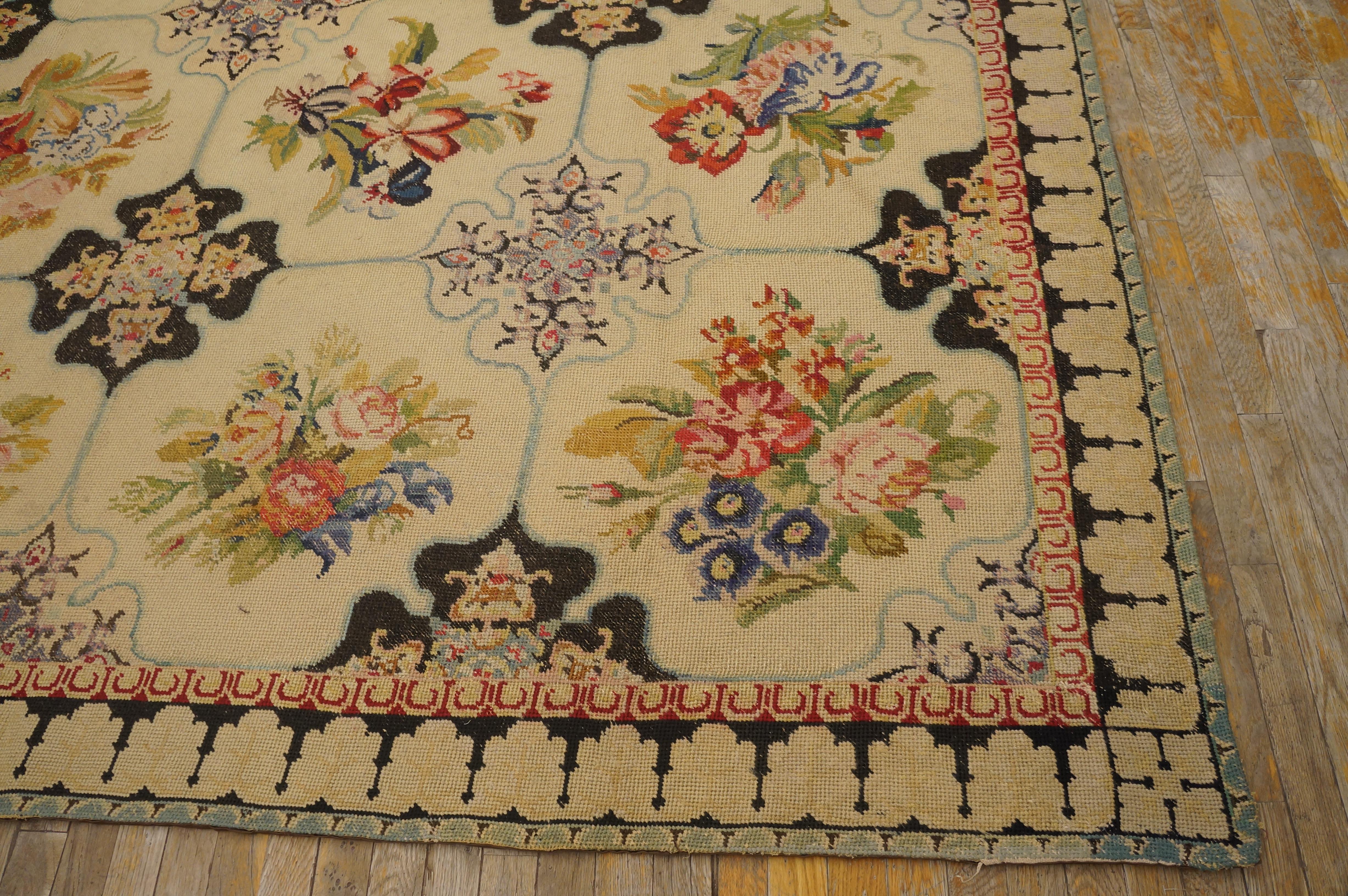 19th Century English Needlepoint Carpet ( 9' x 14'8