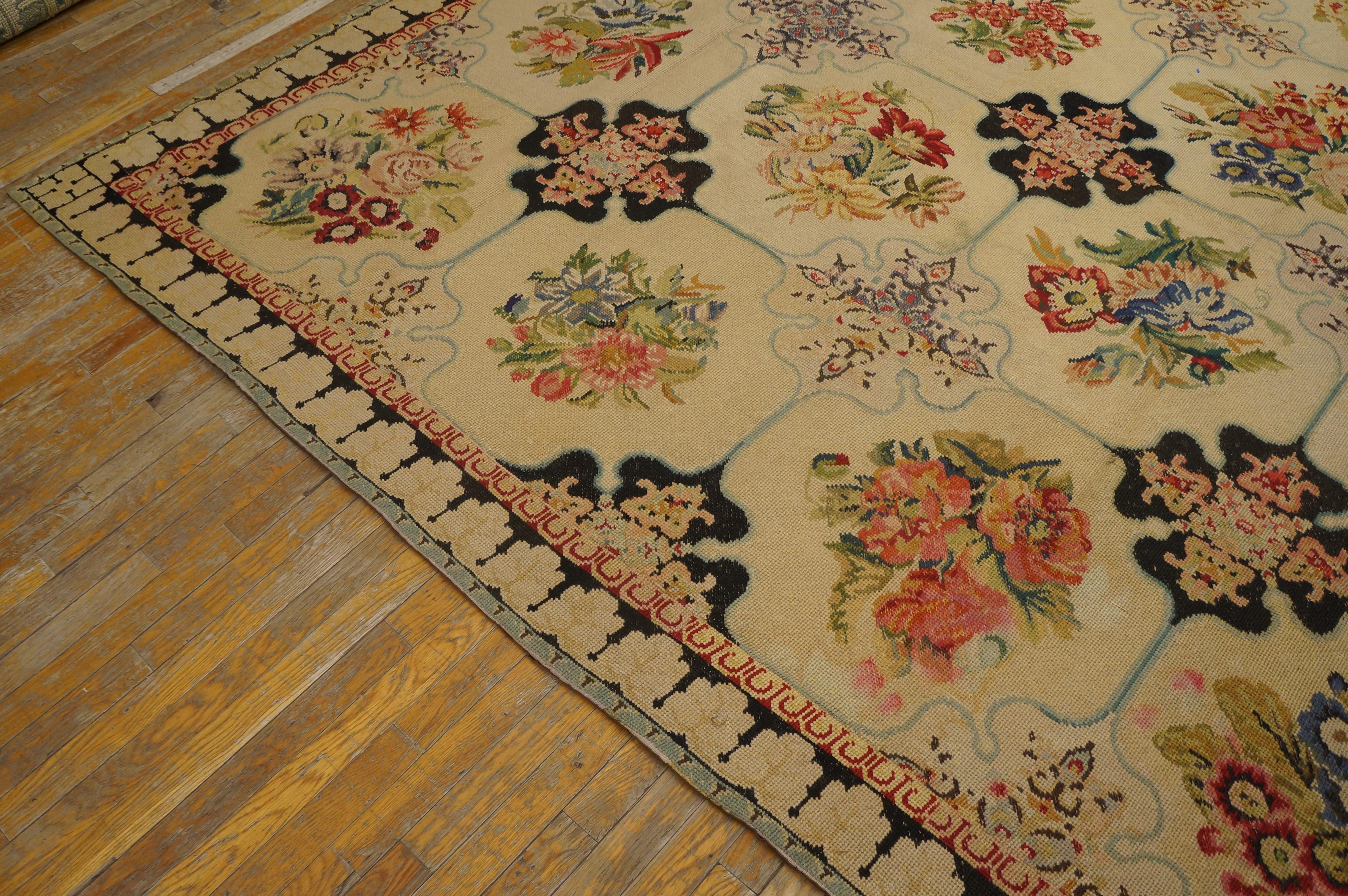 19th Century English Needlepoint Carpet ( 9' x 14'8