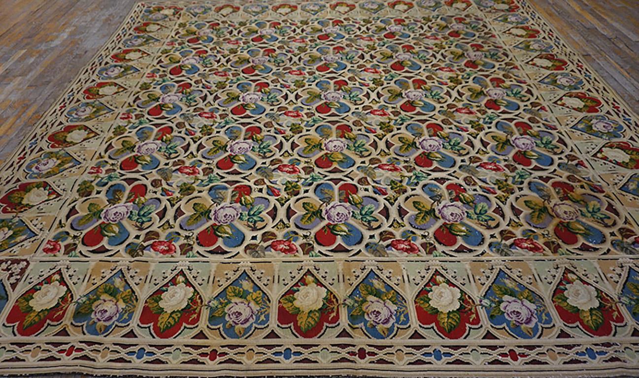 Tapis à l'aiguille anglais du 19ème siècle, Taille :	9' 4