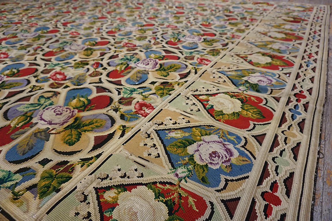 Tapis à l'aiguille anglais du 19e siècle en vente 1