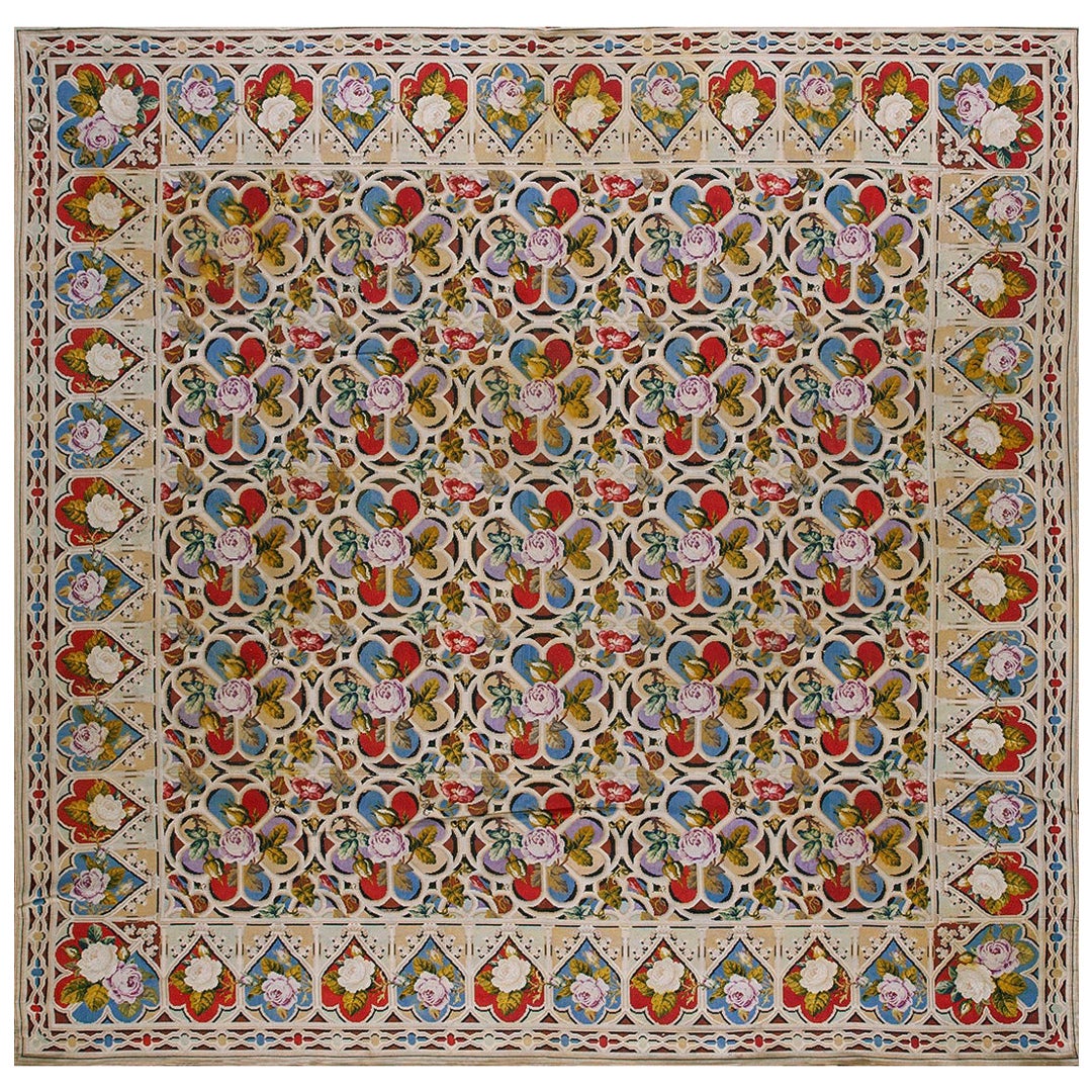 Tapis à l'aiguille anglais du 19e siècle