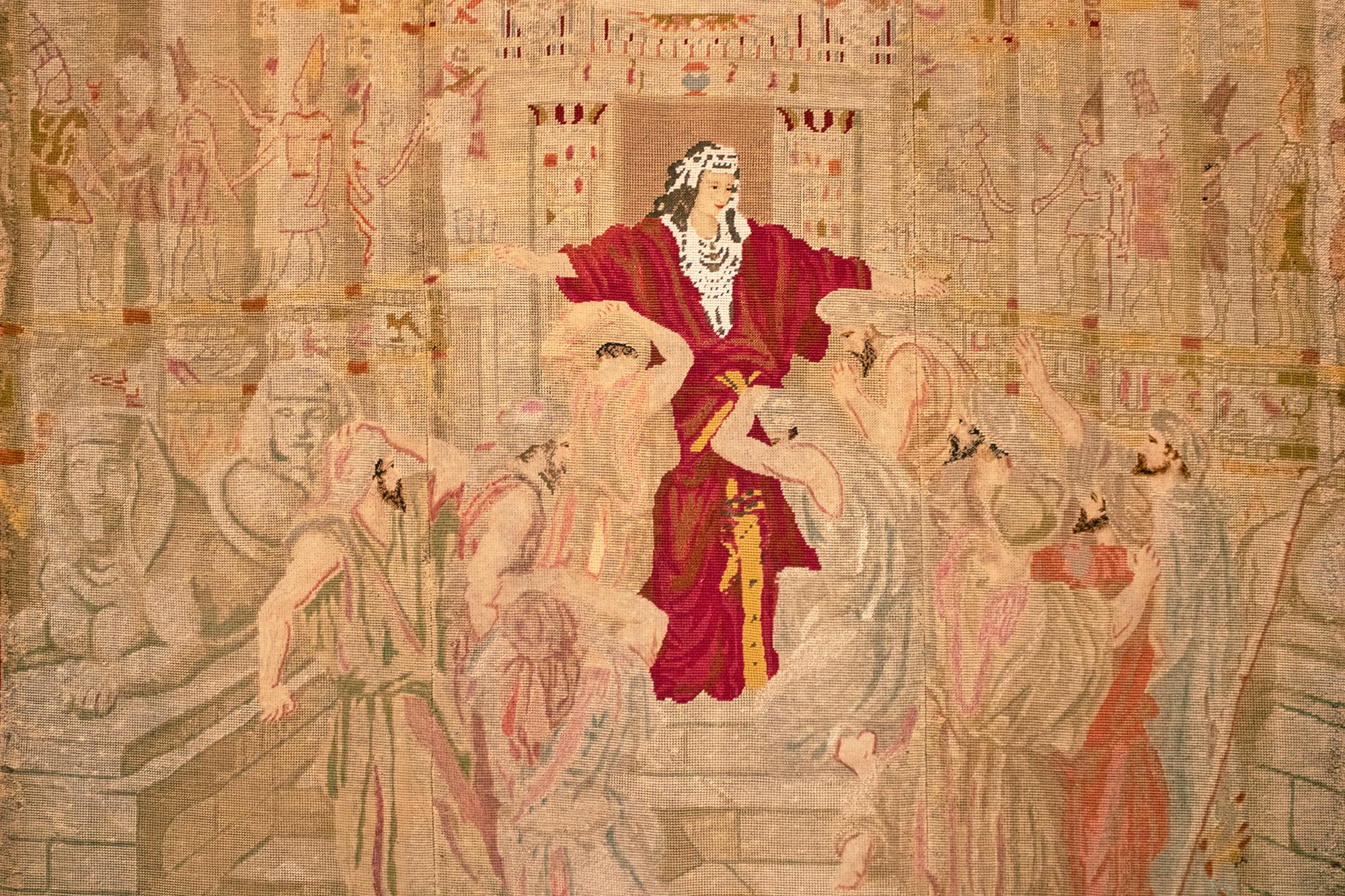 Englischer Wandteppich mit Gobelinstickerei aus dem 19. Jahrhundert, mit der Königin von Sheba im Zustand „Gut“ im Angebot in New York, NY