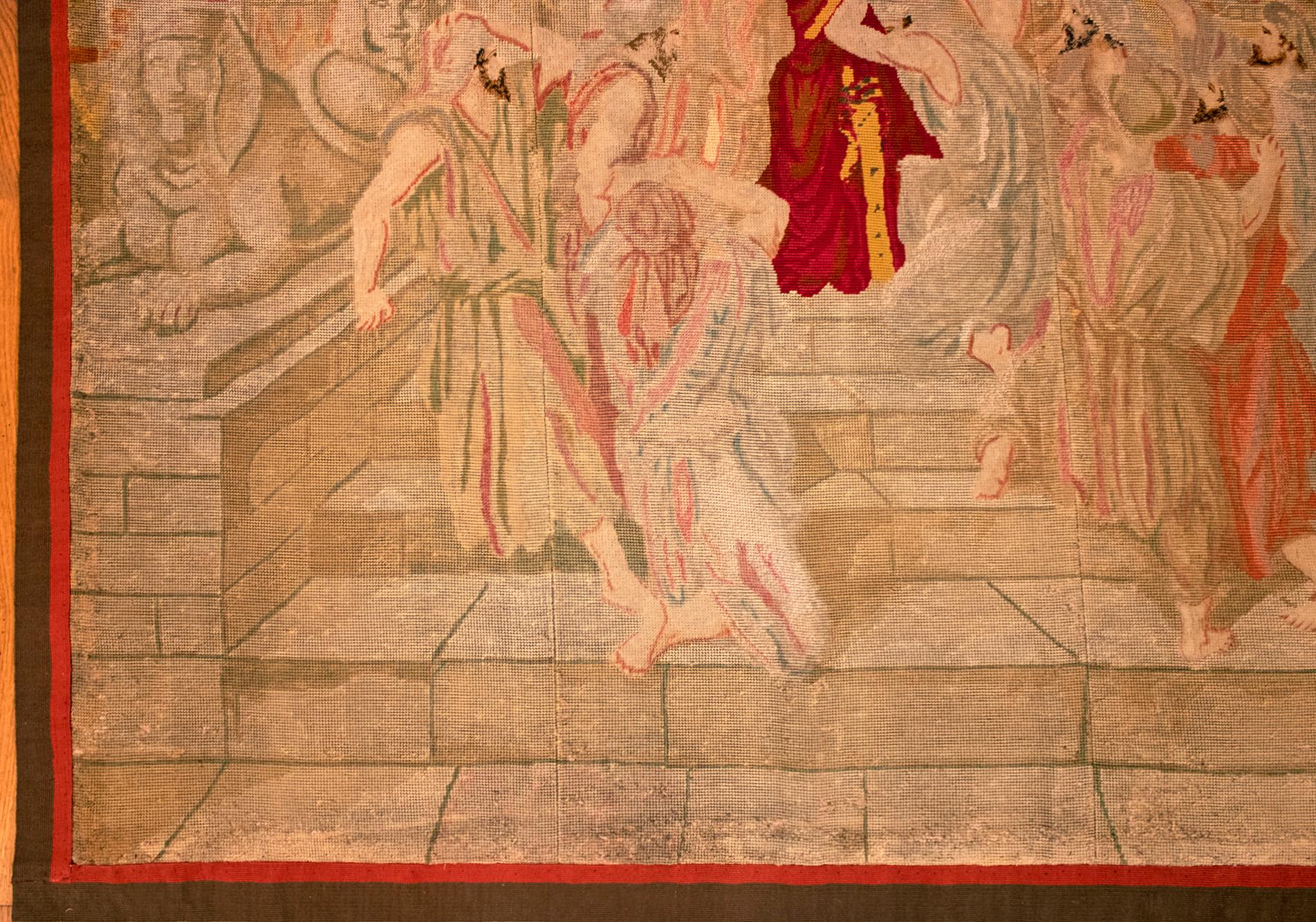 Englischer Wandteppich mit Gobelinstickerei aus dem 19. Jahrhundert, mit der Königin von Sheba im Angebot 3