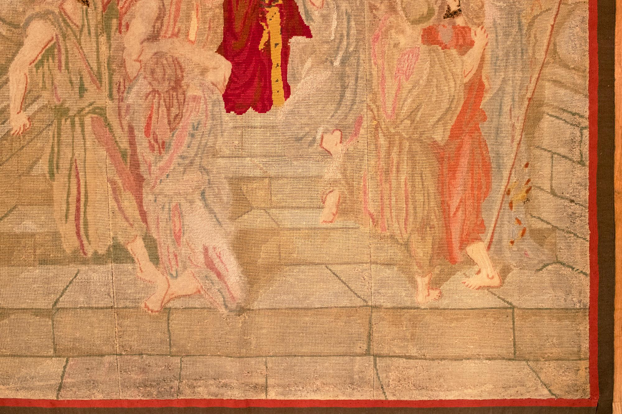 Englischer Wandteppich mit Gobelinstickerei aus dem 19. Jahrhundert, mit der Königin von Sheba im Angebot 4