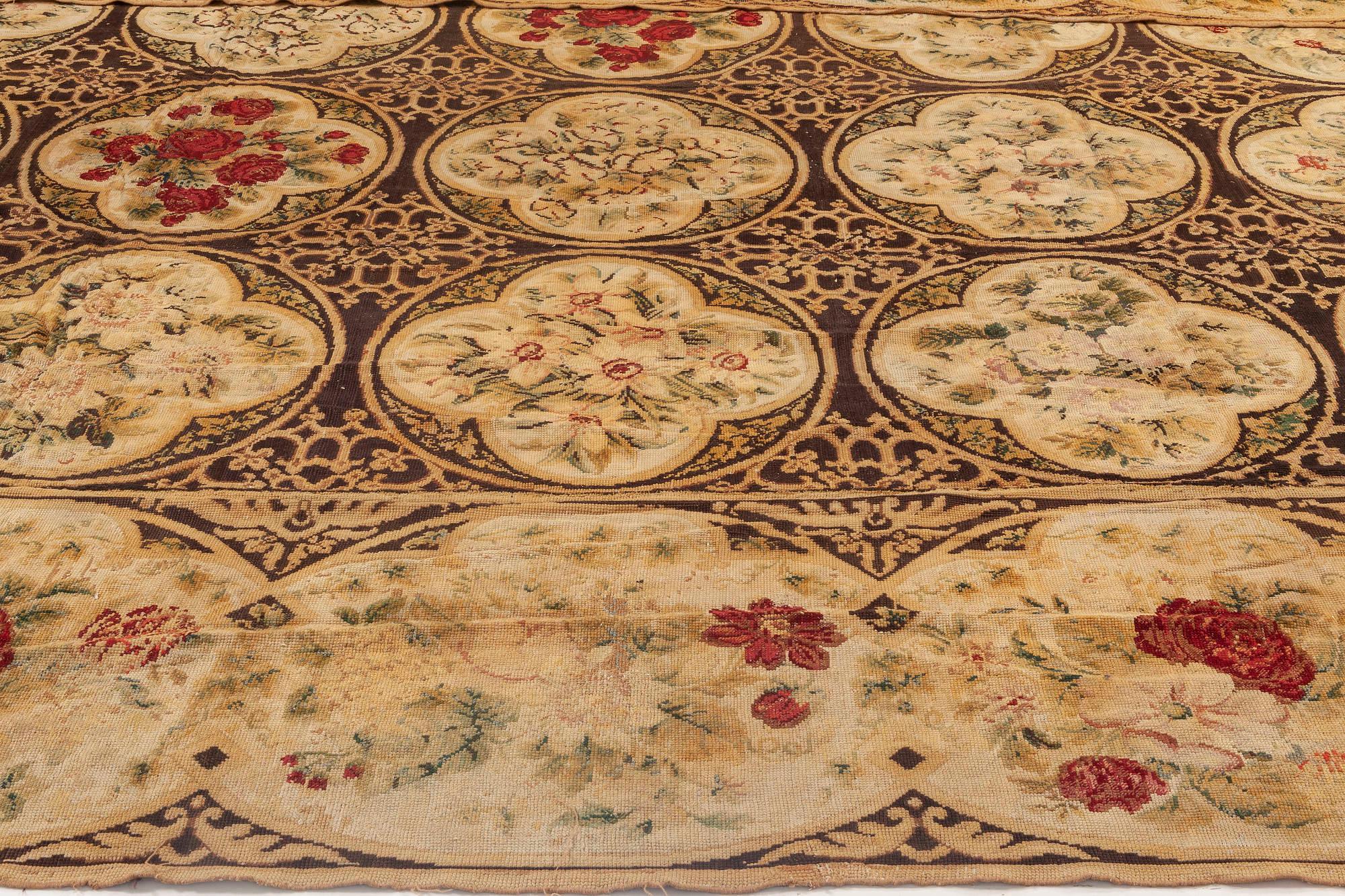 19th Century English Needlework Sized Adjusted In Good Condition For Sale In New York, NY