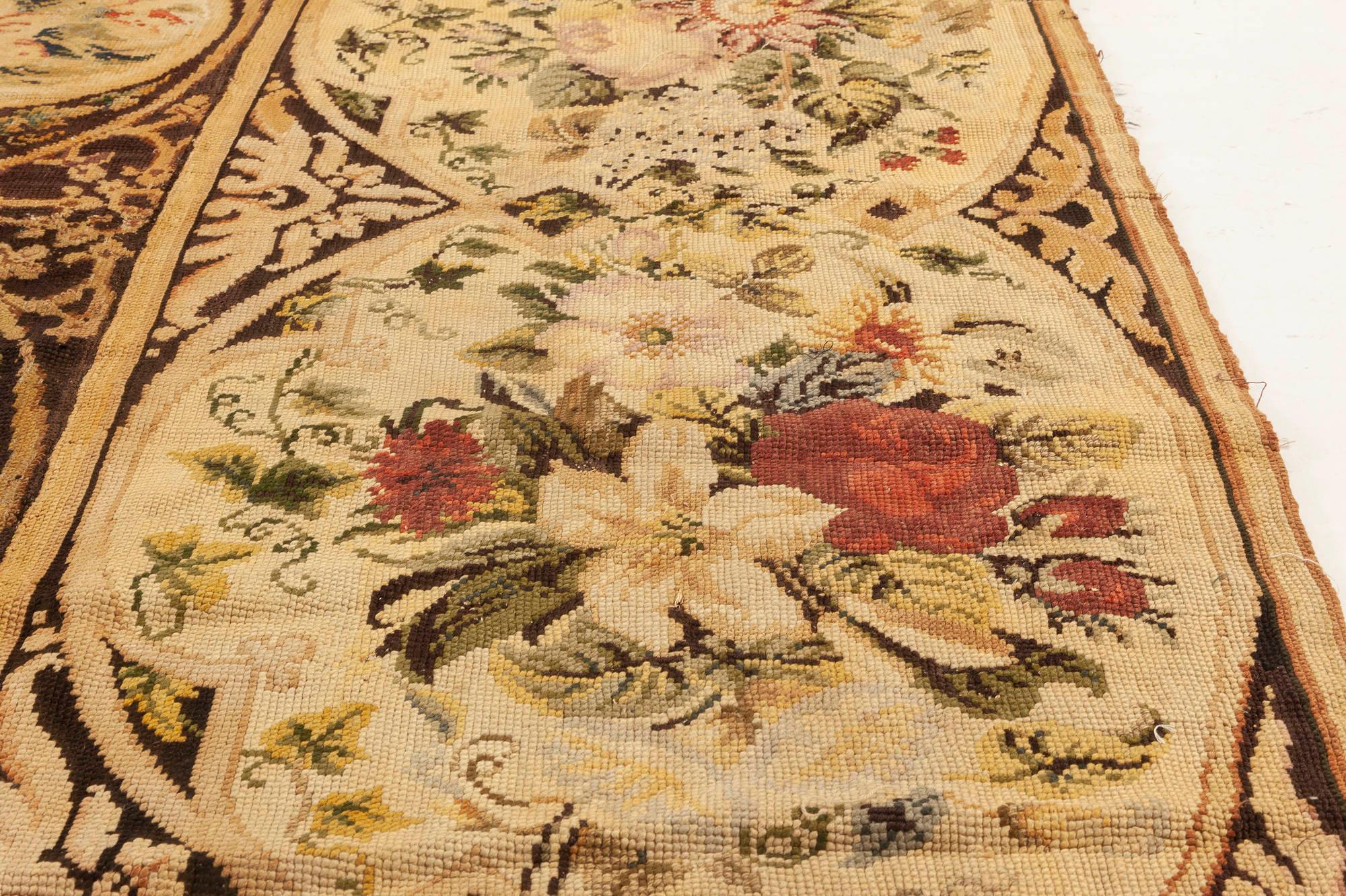 Wool 19th Century English Needlework Sized Adjusted For Sale